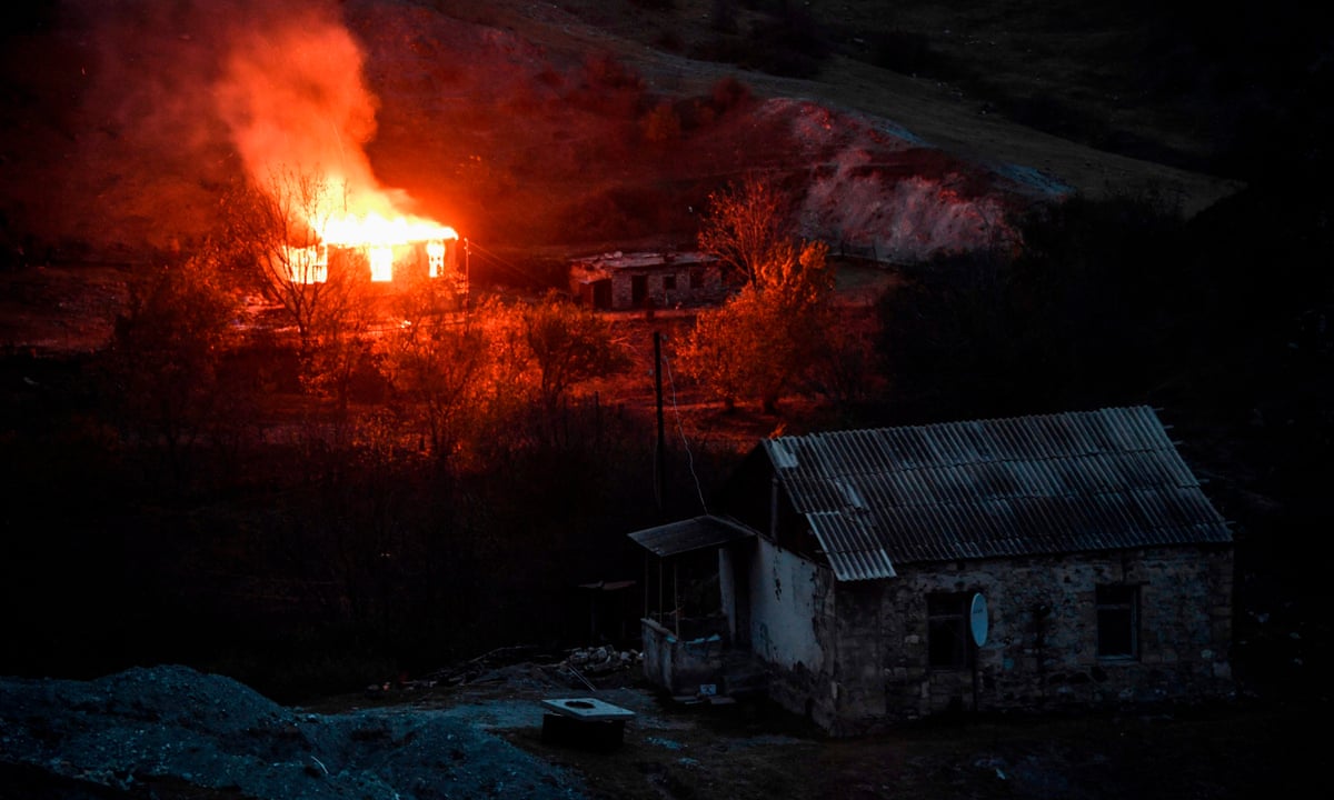 Nagorno-Karabakh: Armenians Burn Their Homes And Flee As They Become Refugees From The War