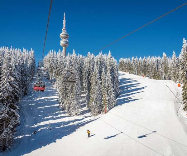 The Ski Season Begins In Pamporovo, The Slopes Are Covered With Snow
